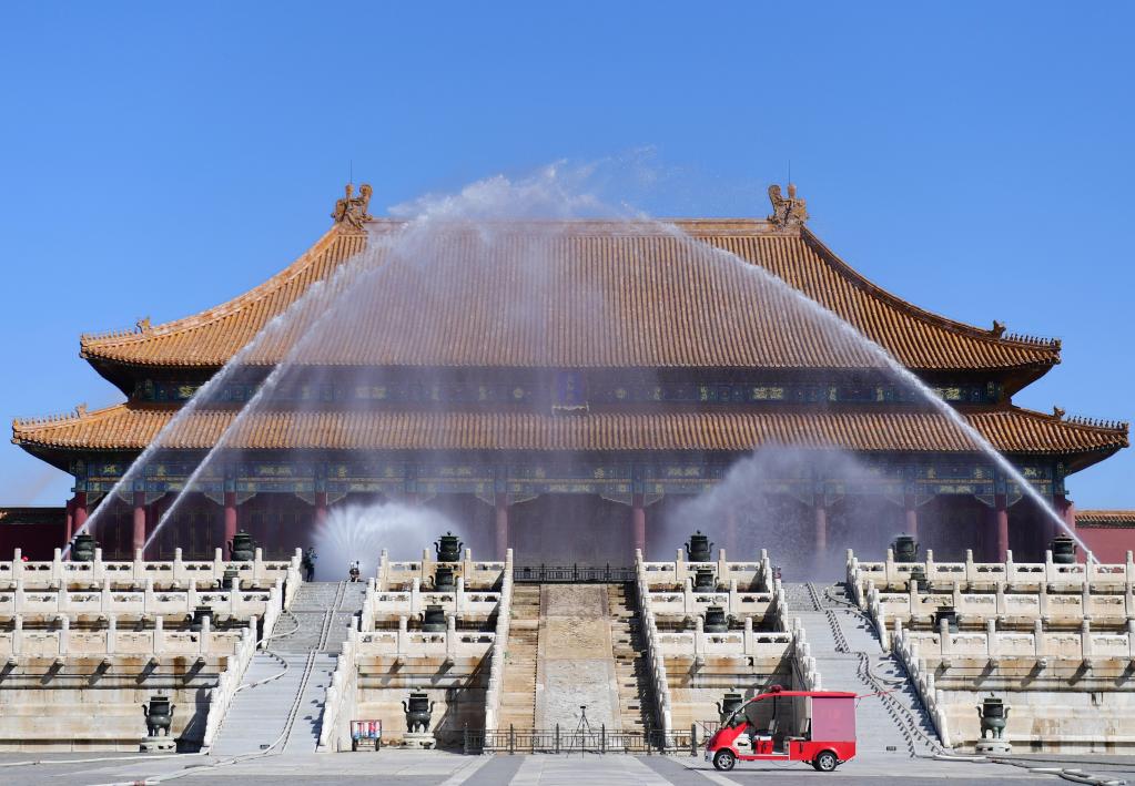 北京市文物古建筑消防救援綜合實(shí)戰(zhàn)演練在故宮博物院舉行