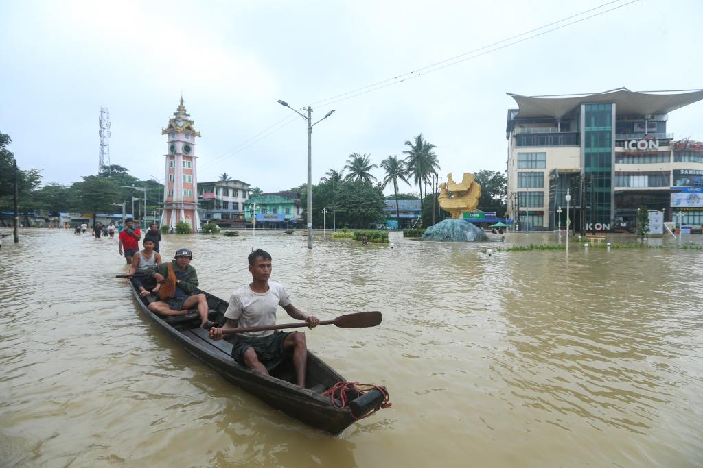 緬甸部分地區遭遇強降雨